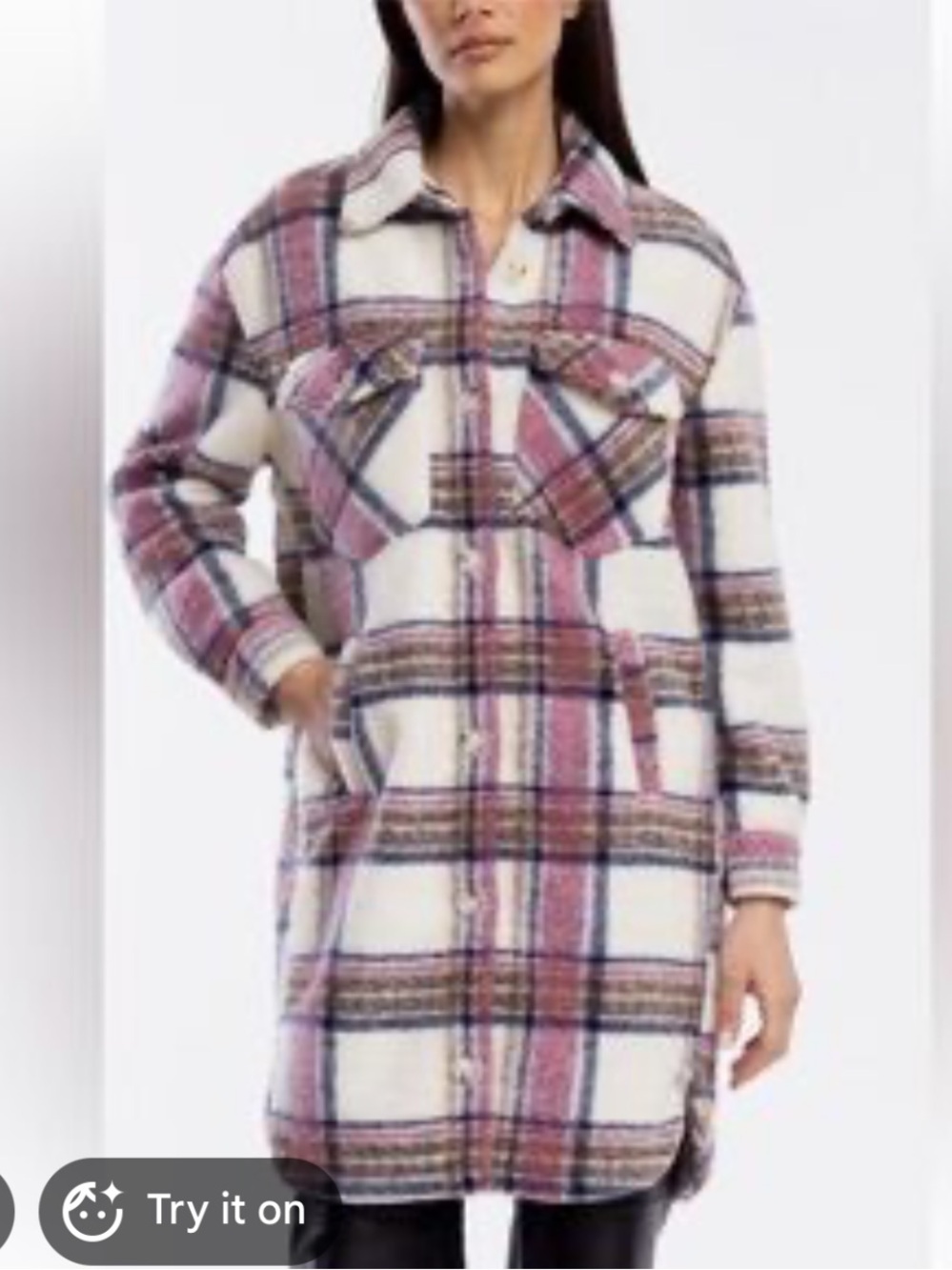 Blanknyc plaid shacket coat